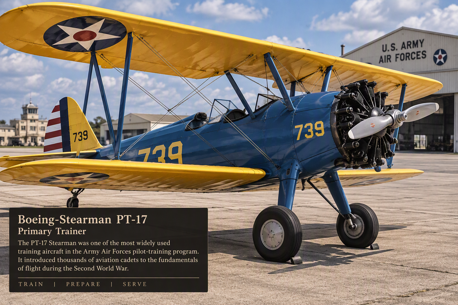 Demonstration visual of a PT-17 Stearman primary trainer